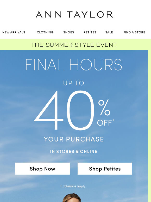 Limited Time Left: Up To 40% Off Your Purchase