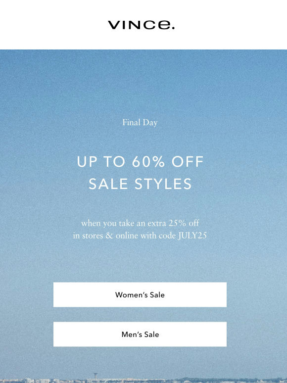Final Hours: Up To 60% Off