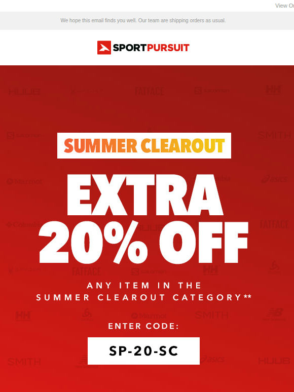 ⏳⏳⏳  Extra TWENTY Percent Off - Summer Clearout