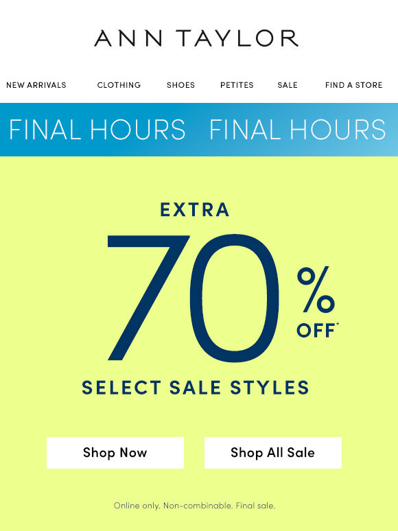 EXTRA 70% Off Sale: Final Hours