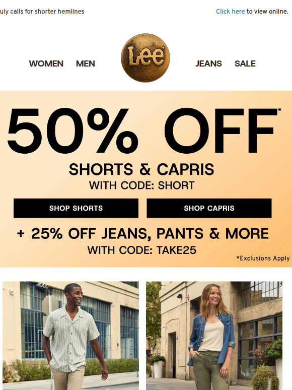 Now shopping: 50% shorts & capris