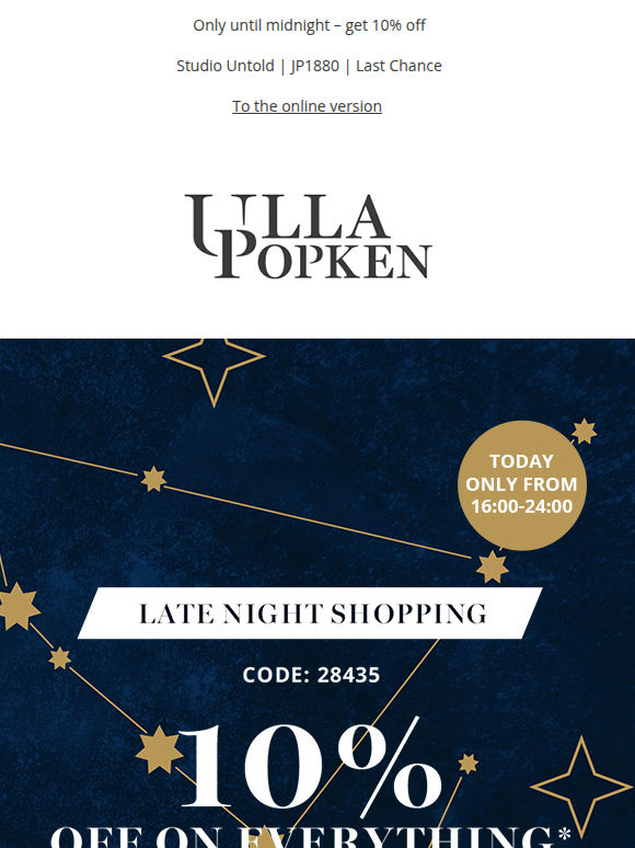 🎯 10% off during Late Night Shopping
