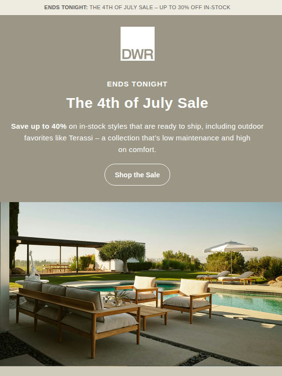 Ends tonight: the 4th of July Sale
