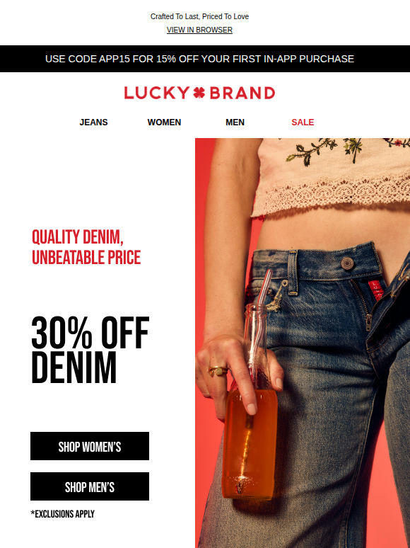 30% Off Our BEST Denim! Hurry & Shop Now