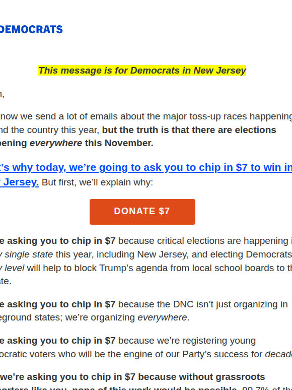 If you’re a New Jersey Democrat, this message is for you