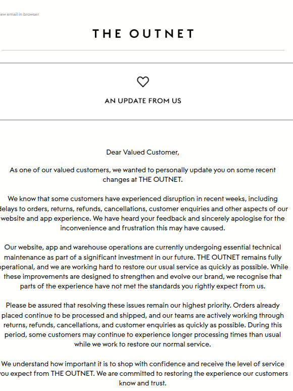 An Important Update from THE OUTNET