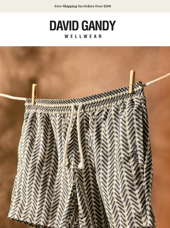 NEW IN: Herringbone Print Swim Shorts