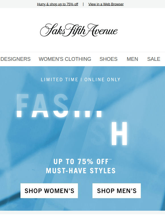 Fashion Flash reminder: Up to 75% off won't last long