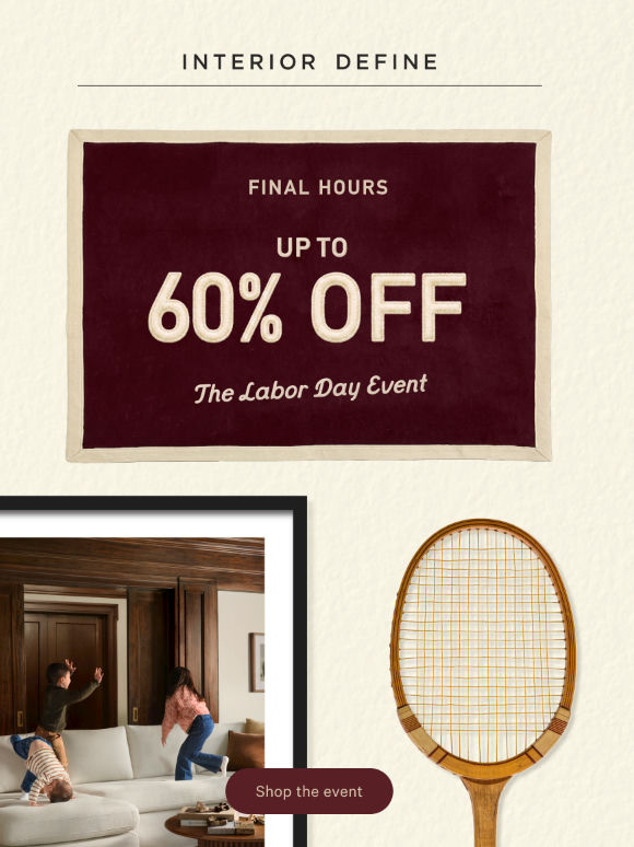 FINAL HOURS: up to 60% off