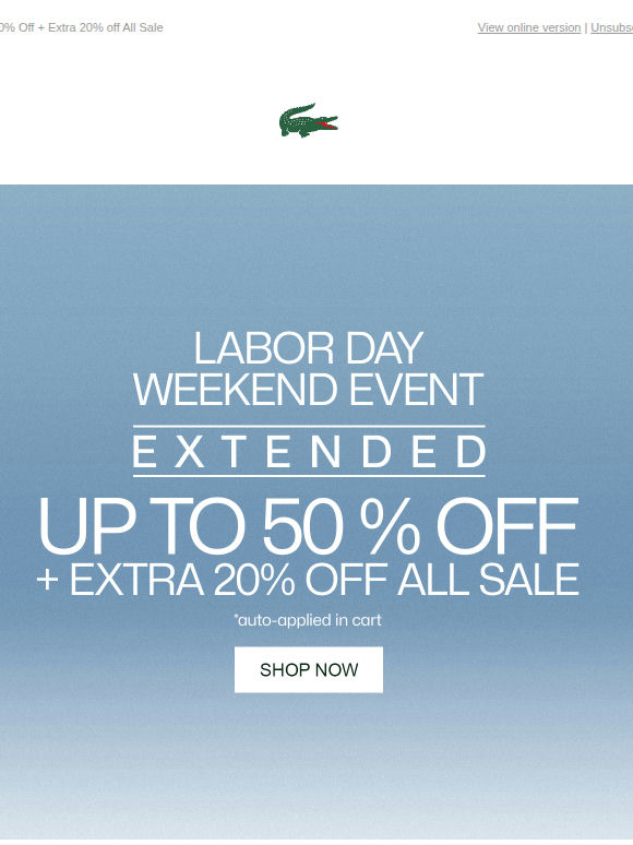 EXTENDED. One More Day to Save!