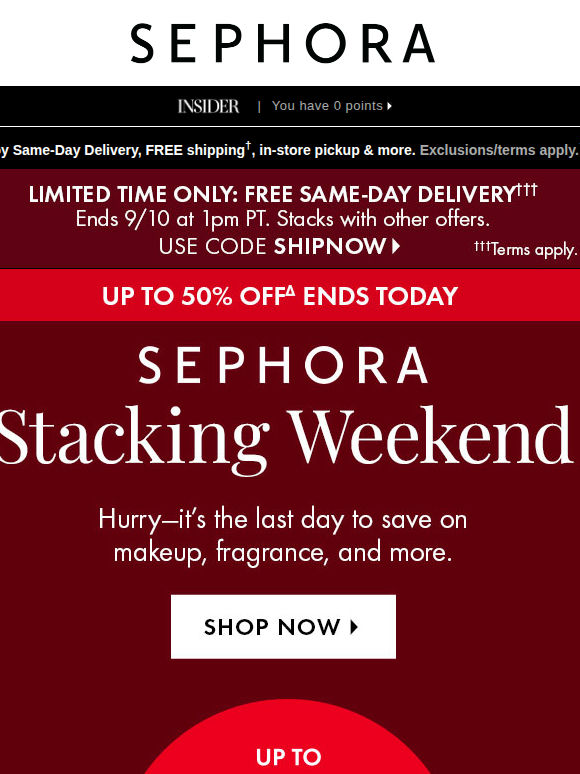 ⚠️ It’s your LAST CHANCE to get 50% off select beauty ⚠️