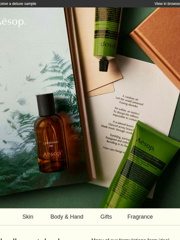 Fragrant forecast: fresh, with a chance of showers
