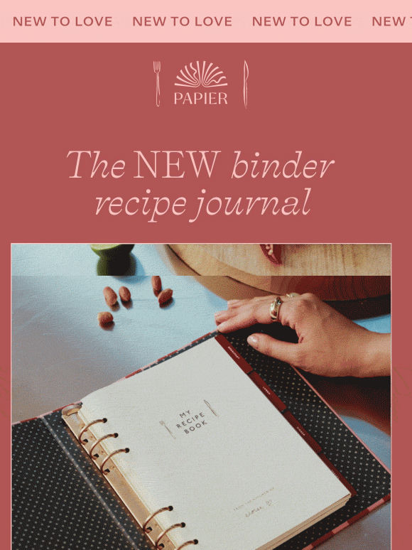 NEW: The binder recipe journal
