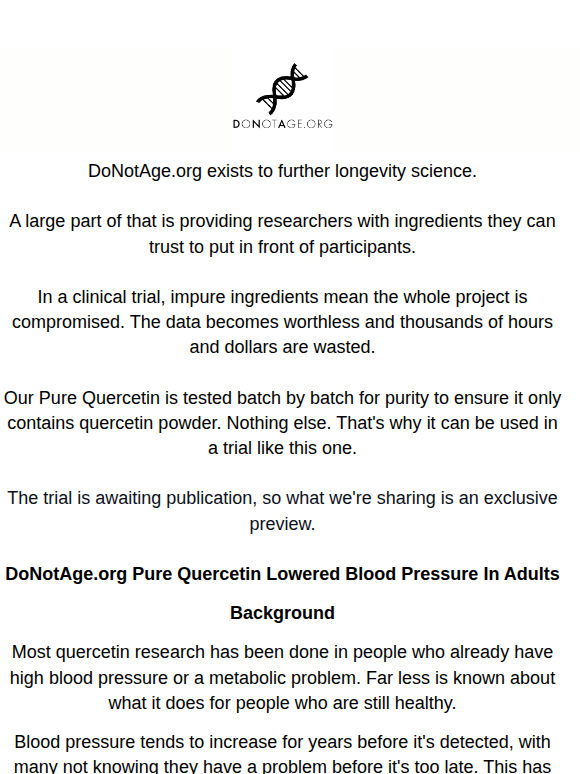 Study: DoNotAge.org Quercetin And Blood Pressure 🩸