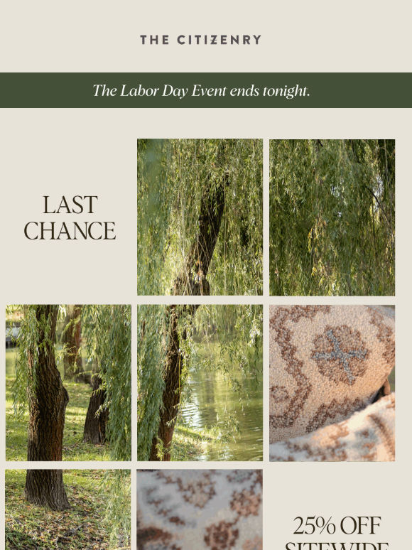 Last call: 25% off sitewide