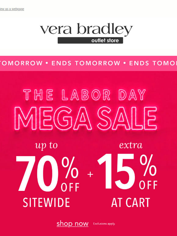 The Labor Day Mega Sale ends TOMORROW