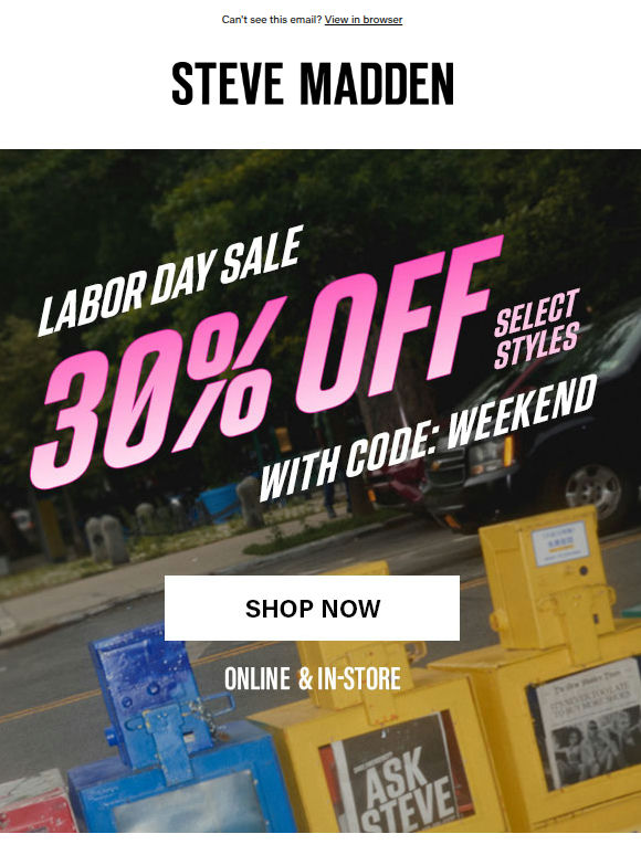 30% Off Select Styles, Let’s Go
