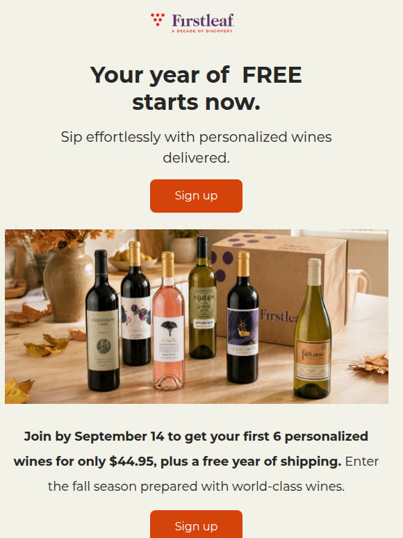 Ending soon: free shipping for a year & 6 wines for $44.95