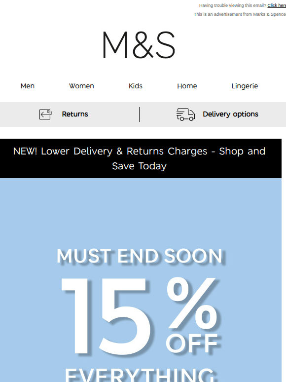 15% OFF EVERYTHING 🎉