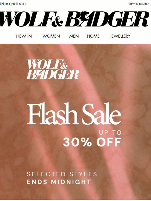 UP TO 30% OFF ENDS MIDNIGHT!
