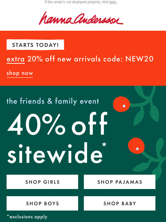 STARTS NOW! 40% Off + EXTRA 20% Off New Arrivals ✨