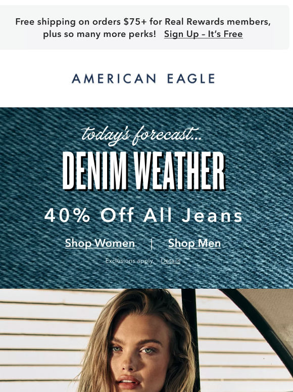 Weather report: jeans with a chance of sale! 