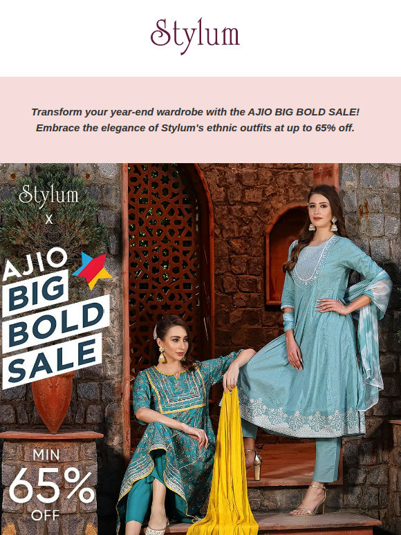 Stylum x Ajio big bold sale 🤩