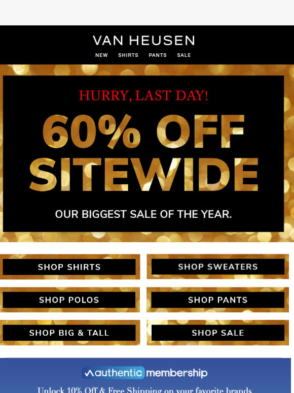 HURRY, last day for 60% off
