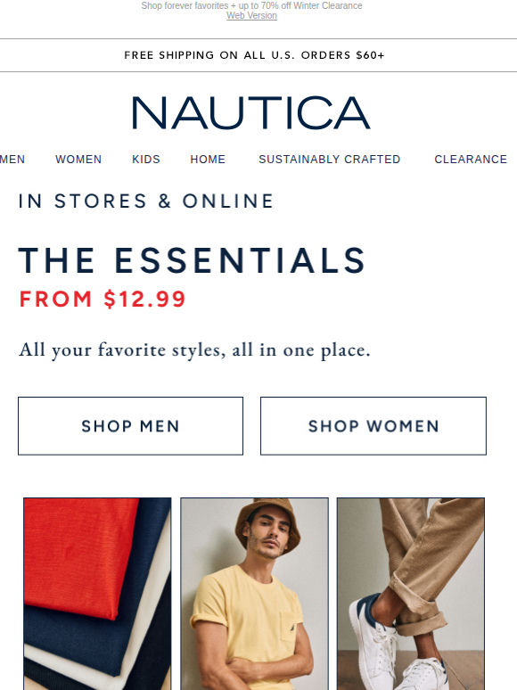 Tees, polos, jeans & more starting at $12.99