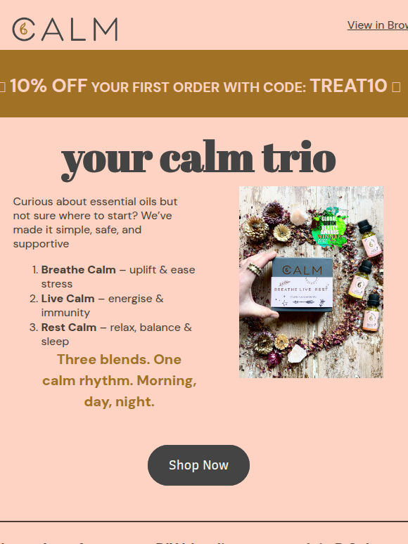 New to essential oils? Start simply with B Calm 🌿