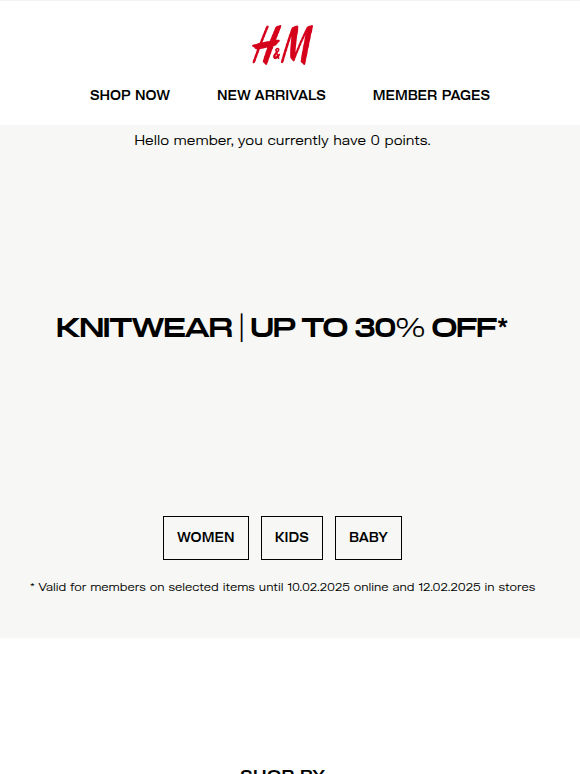 Up to 30% off on selected  knitwear