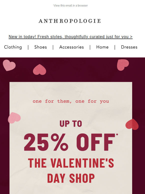 ENDS TOMORROW. Up to 25% off 💘