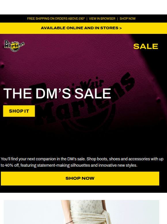 The DM's sale starts now