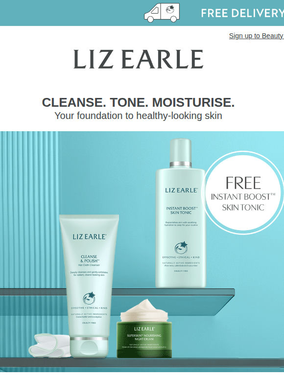Cleanser + Moisturiser = Free Toner