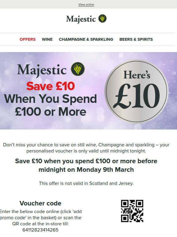 Your £10 voucher expires at midnight tonight!