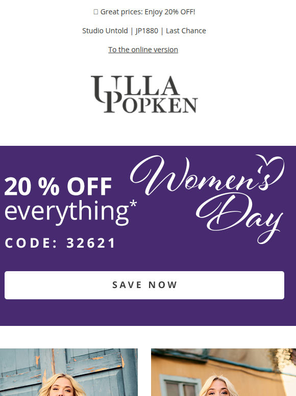 📢 Now or never: 20% OFF EVERYTHING