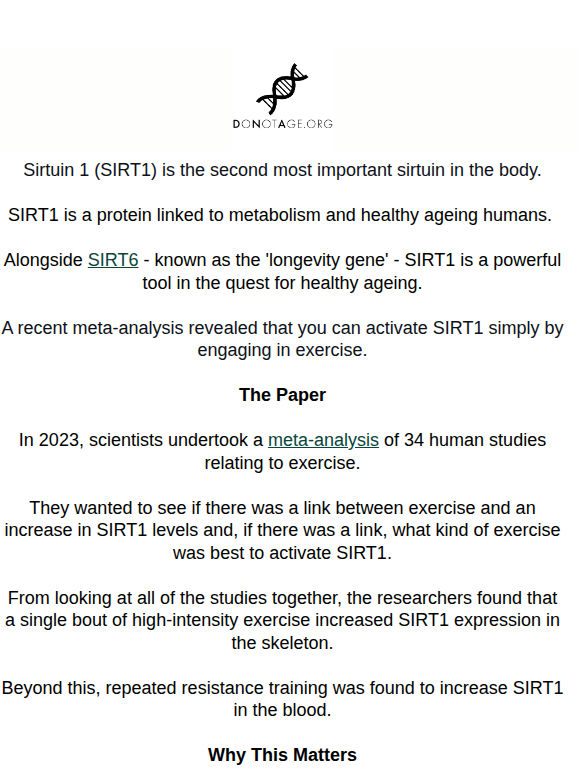 Study: How To Increase SIRT1 Levels For Free 🧬