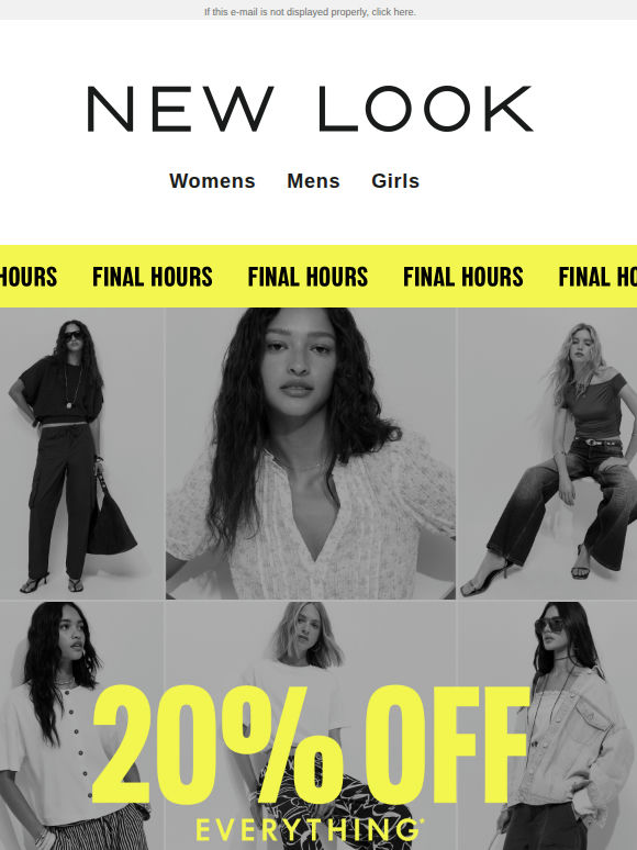 Final hours: 20% off & next day delivery!