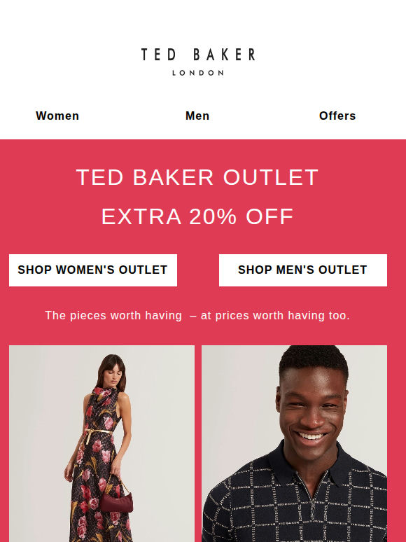 Extra 20% off the Ted Baker Outlet