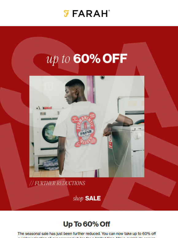 The Farah Seasonal Sale Just Got Bigger: Now Up to 60% Off