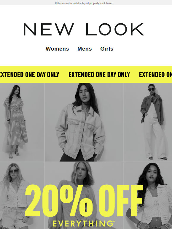 Extended: 20% off EVERYTHING plus FREE next day delivery