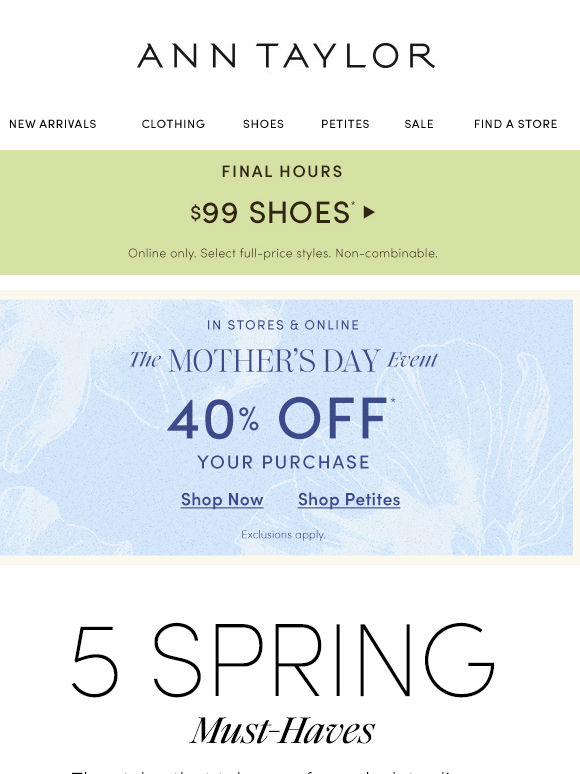 Spring’s Top 5 Styles Ship Free