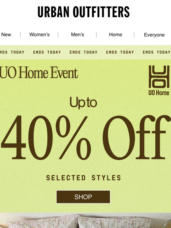FINAL CALL: Up to 40% OFF in our UO Home Event 🏁