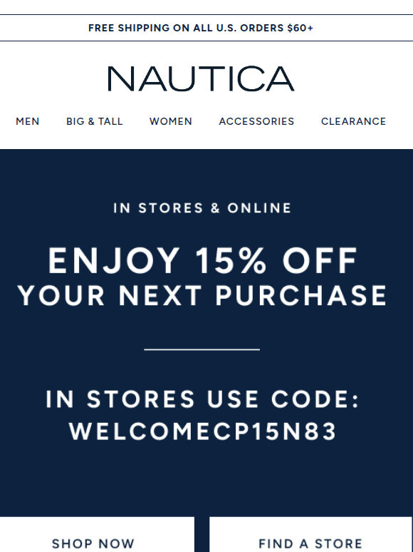 Welcome aboard! Here’s 15% off your next purchase