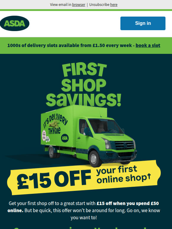 Adam, this £15 off has your name on it 💚