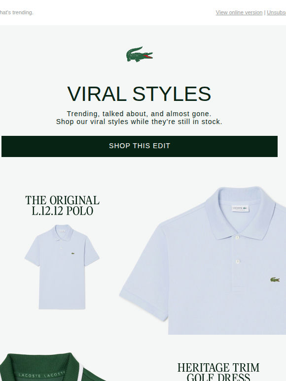 Styles of the moment.