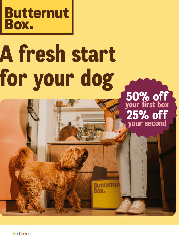 Fetch 50% off for your pups.