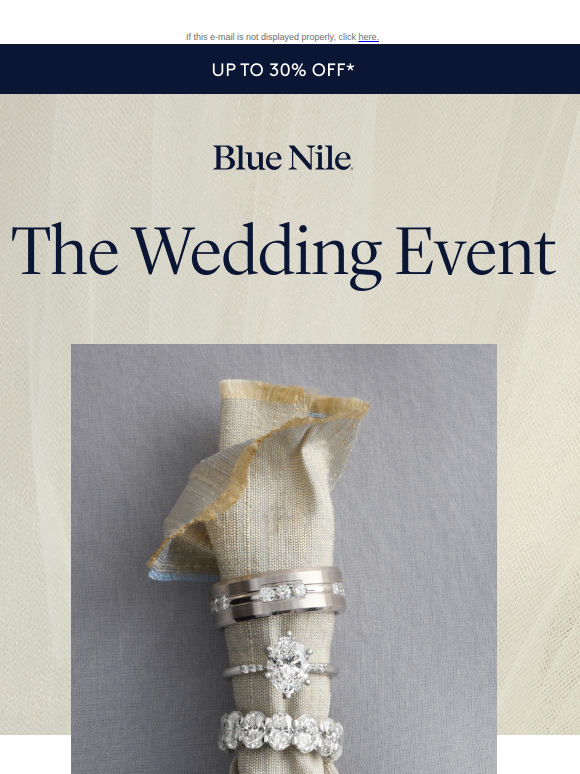 Save Up to 30% Off* Select Men’s Wedding Rings