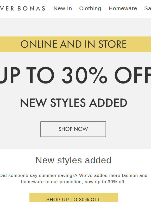 New styles added | Up to 30% off
