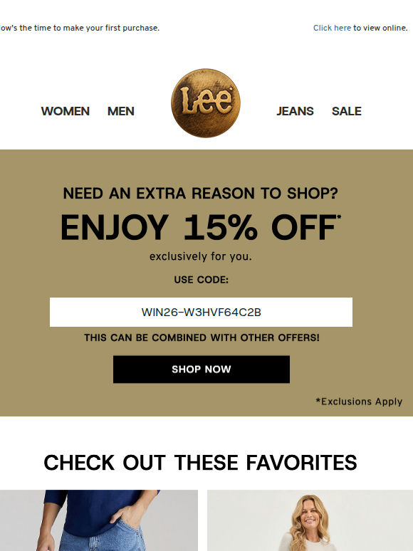 Extra 15% off, just for you!